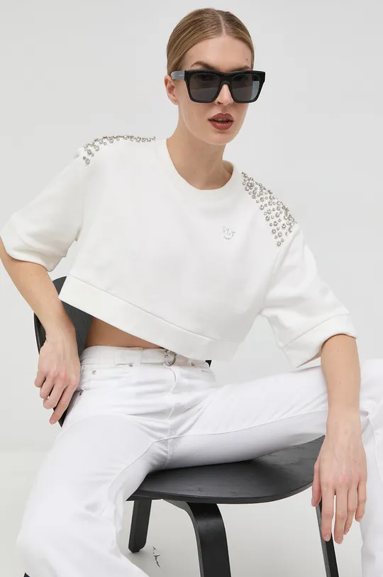 bela Bombažen pulover Pinko Ženski
