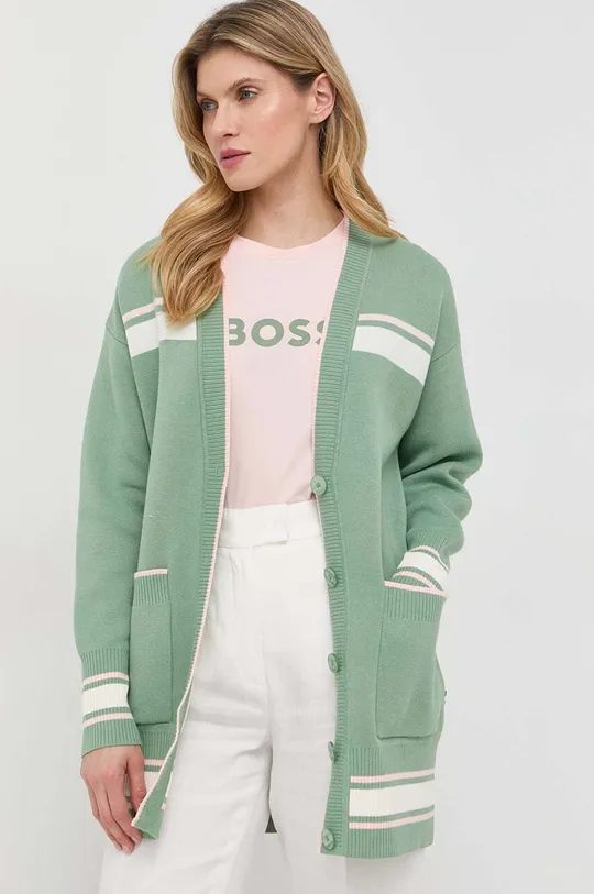 πράσινο Βαμβακερό πουλόβερ BOSS