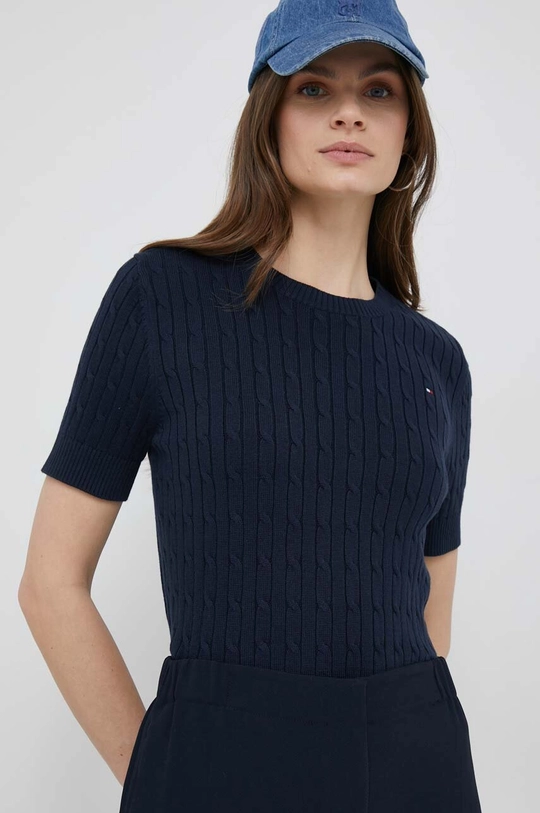 granatowy Tommy Hilfiger sweter bawełniany