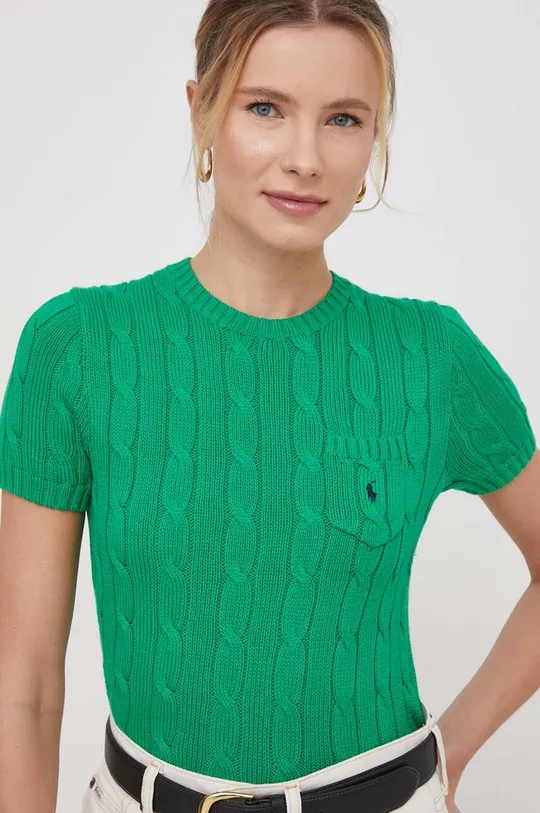 зелёный Хлопковый свитер Polo Ralph Lauren Женский