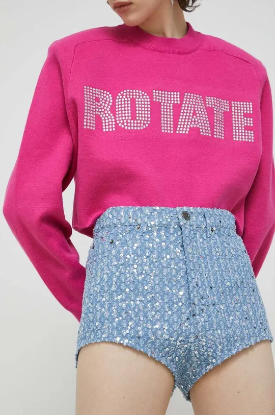 różowy Rotate sweter z domieszką kaszmiru