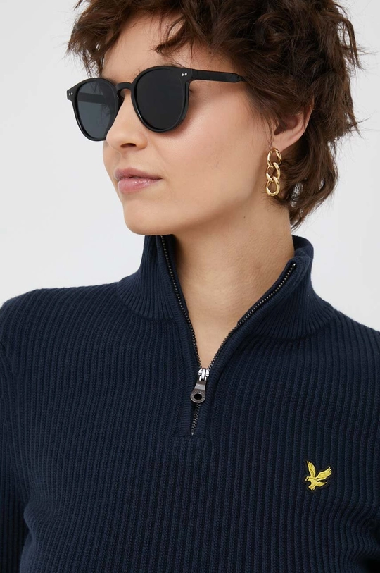 granatowy Lyle & Scott sweter z domieszką wełny