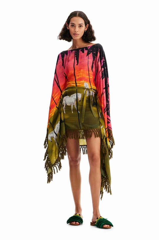 multicolor Desigual poncho x Stella Jean Damski