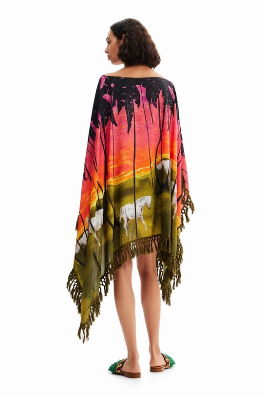 multicolor Desigual poncho x Stella Jean