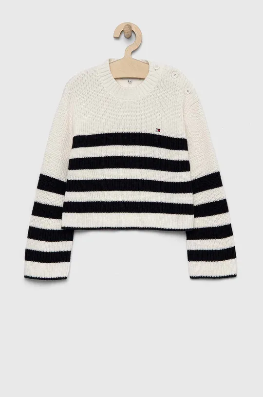 biały Tommy Hilfiger sweter dziecięcy Dziewczęcy