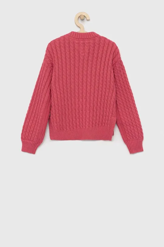 Дитячий бавовняний светр Tommy Hilfiger рожевий