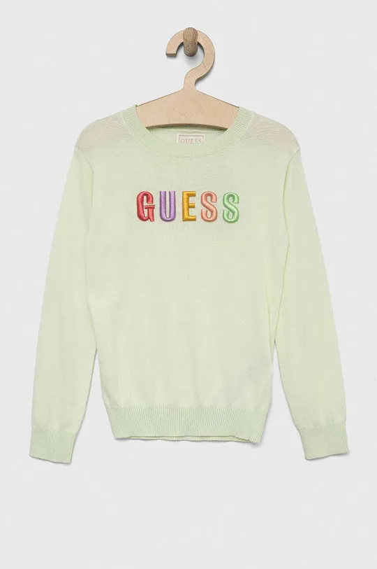 zielony Guess sweter dziecięcy Dziewczęcy