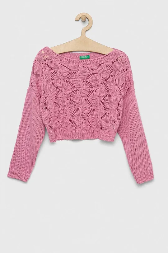 roza Dječji džemper United Colors of Benetton Za djevojčice
