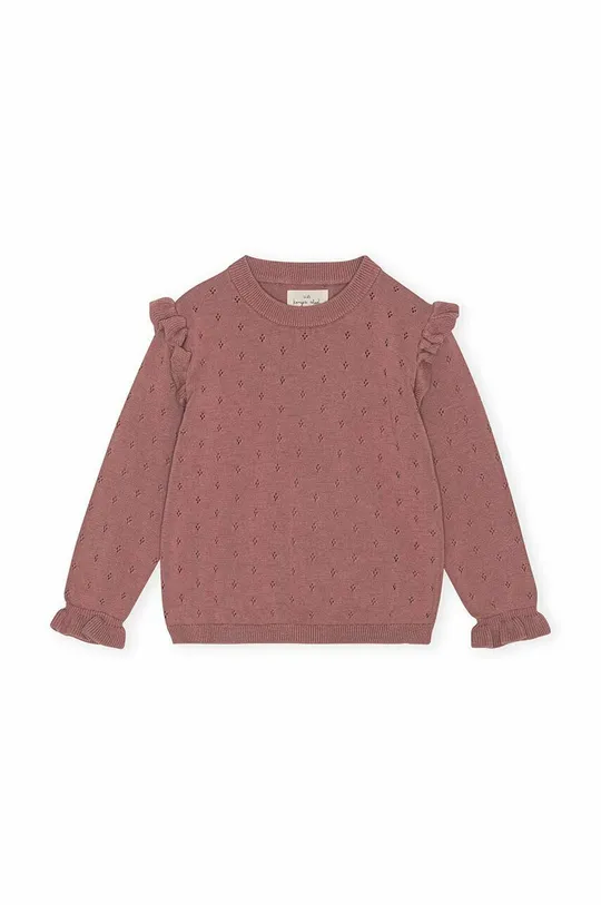 коричневий Дитячий бавовняний светр Konges Sløjd Для дівчаток