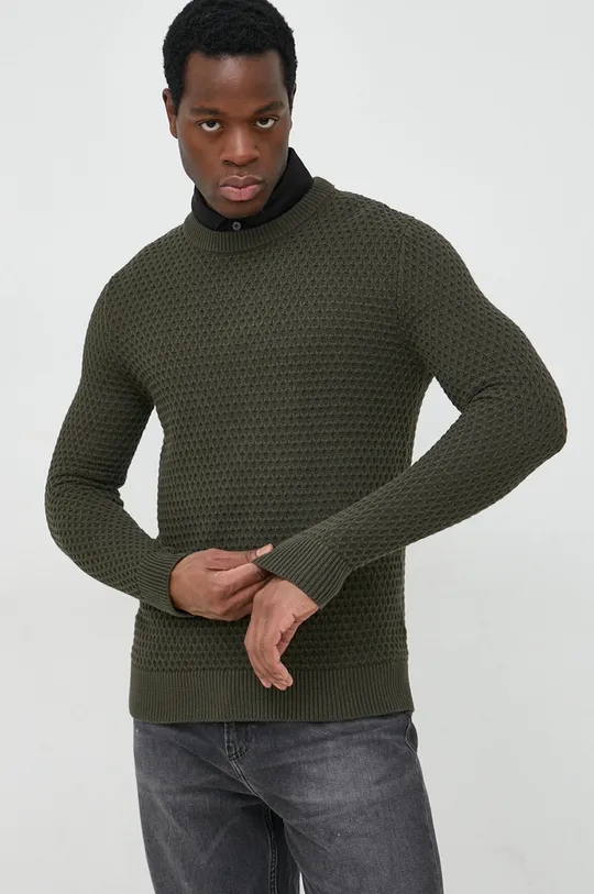 zielony Selected Homme sweter bawełniany Męski