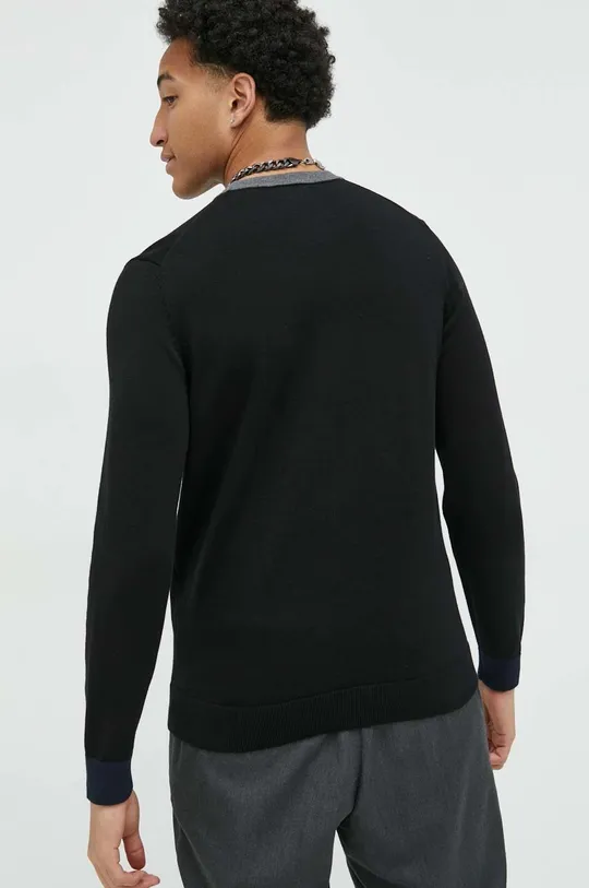 HUGO sweter bawełniany czarny