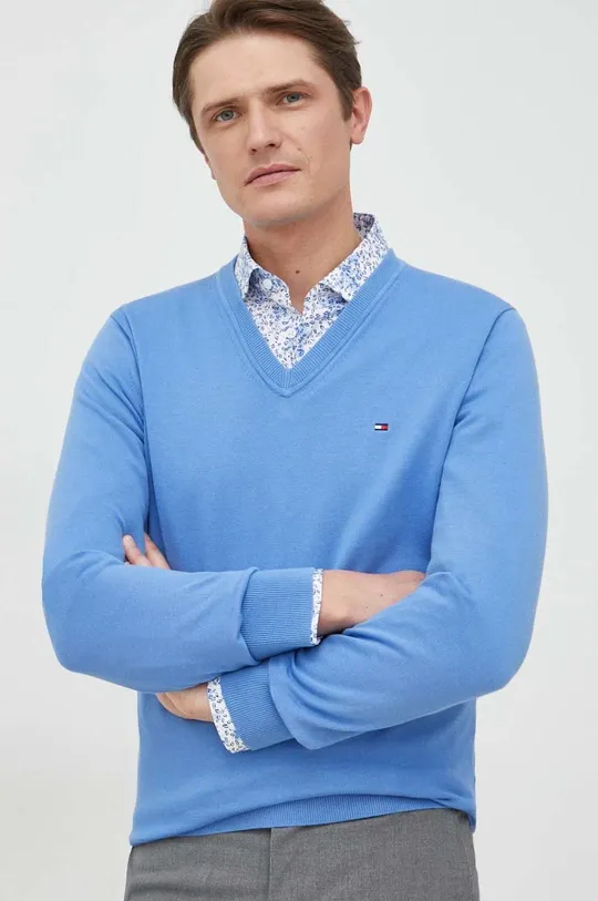 niebieski Tommy Hilfiger sweter Męski