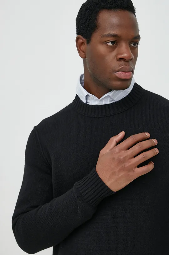 czarny BOSS sweter wełniany BOSS ORANGE