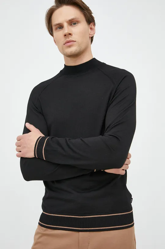 czarny BOSS sweter wełniany