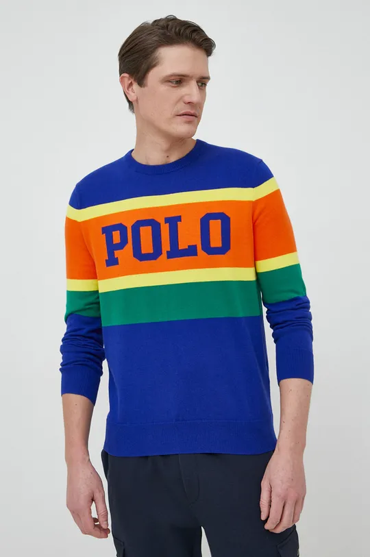 πολύχρωμο Βαμβακερό πουλόβερ Polo Ralph Lauren Ανδρικά
