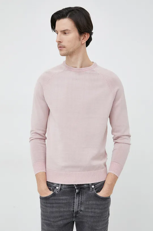 różowy Pepe Jeans sweter bawełniany James