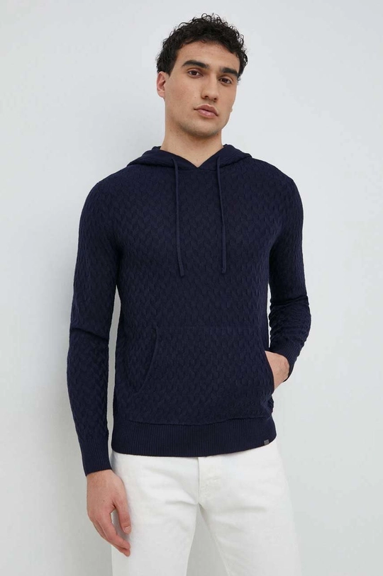 granatowy Emporio Armani sweter z domieszką wełny