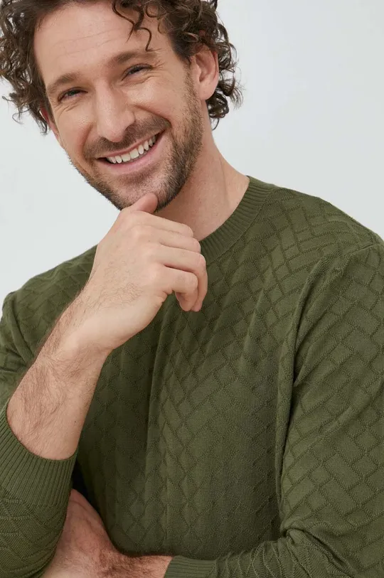 Sisley sweter bawełniany brązowy