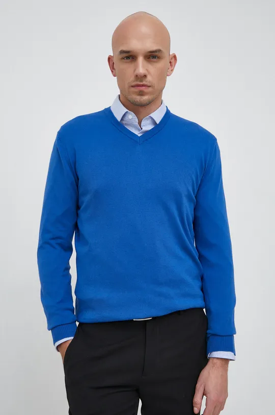 modrá Bavlnený sveter United Colors of Benetton Pánsky