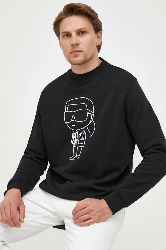 czarny Karl Lagerfeld bluza Męski