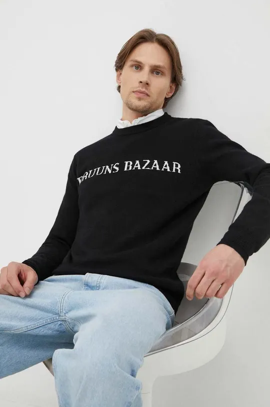 czarny Bruuns Bazaar sweter Simon Nouveau Męski