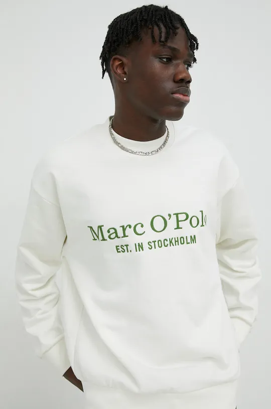 μπεζ Βαμβακερή μπλούζα Marc O'Polo Ανδρικά