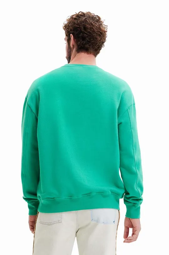 Βαμβακερή μπλούζα Desigual πράσινο