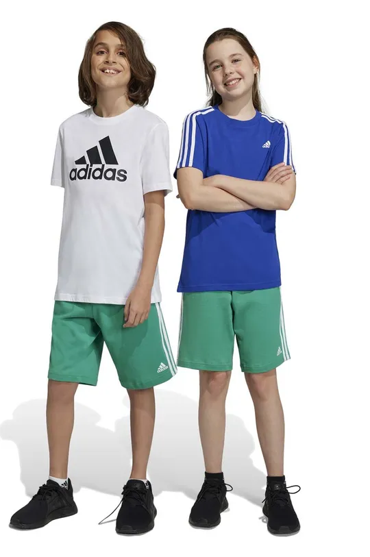 зелений Дитячі бавовняні шорти adidas U 3S KN Для хлопчиків