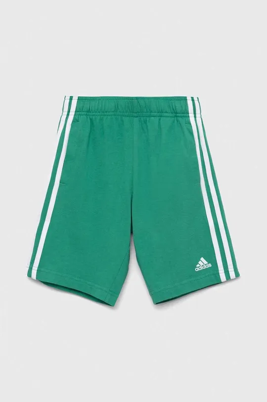 Дитячі бавовняні шорти adidas U 3S KN зелений