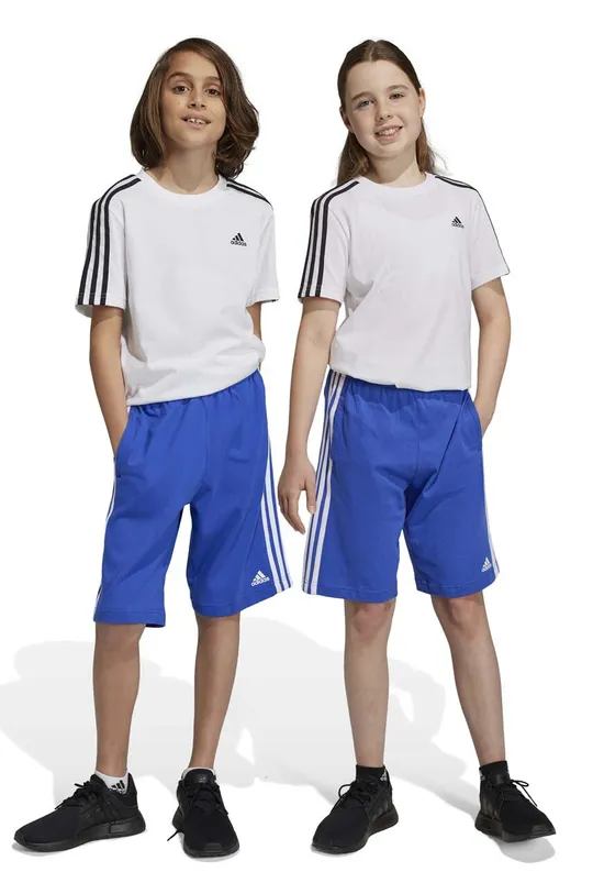 modra Otroške bombažne kratke hlače adidas U 3S KN Fantovski