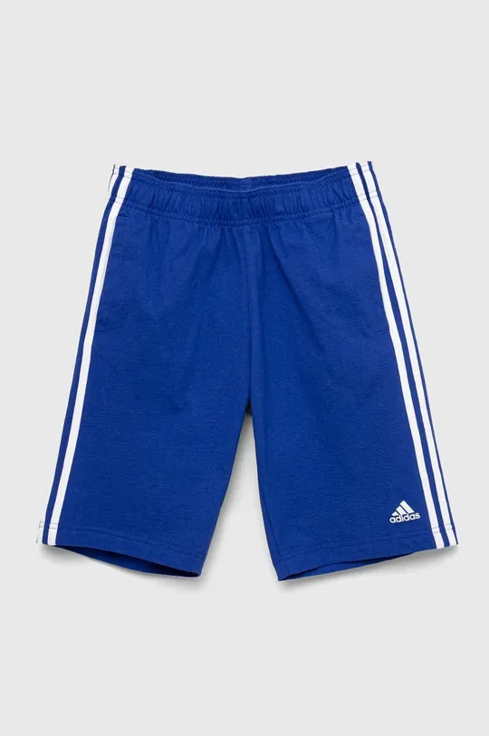 Otroške bombažne kratke hlače adidas U 3S KN modra