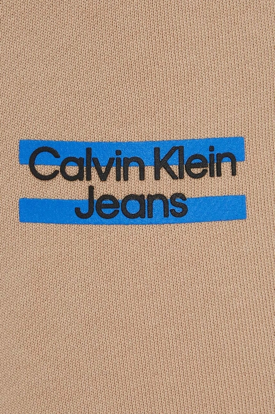 smeđa Dječje pamučne kratke hlače Calvin Klein Jeans