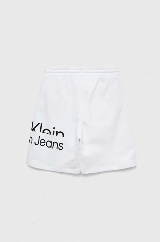 Otroške bombažne kratke hlače Calvin Klein Jeans bela