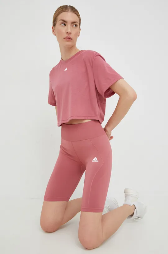 Kratke hlače za vadbo adidas Performance roza