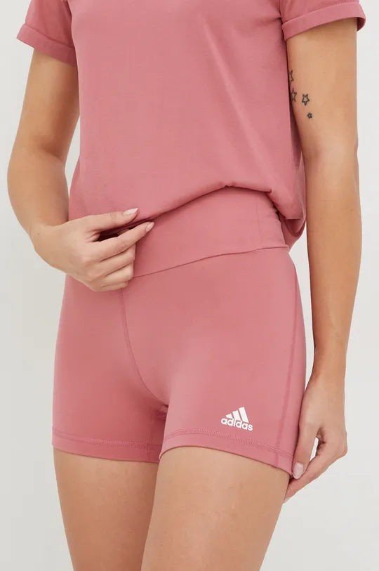 roza Kratke hlače za jogo adidas Performance Yoga Essentials Ženski