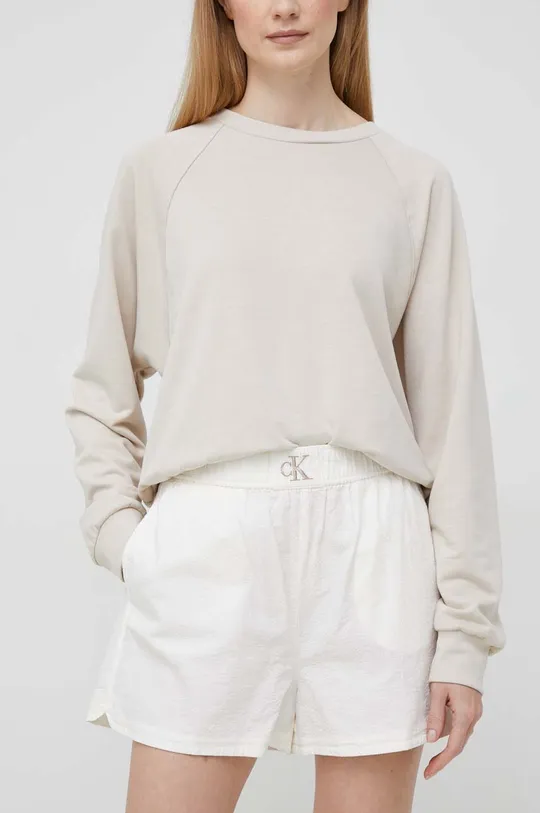 bézs Calvin Klein Jeans pamut rövidnadrág Női