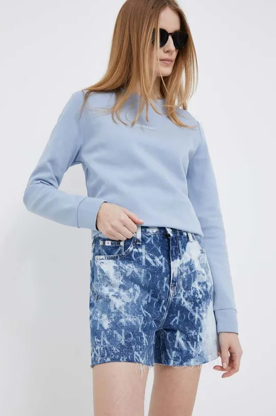 μπλε Τζιν σορτς Calvin Klein Jeans Γυναικεία