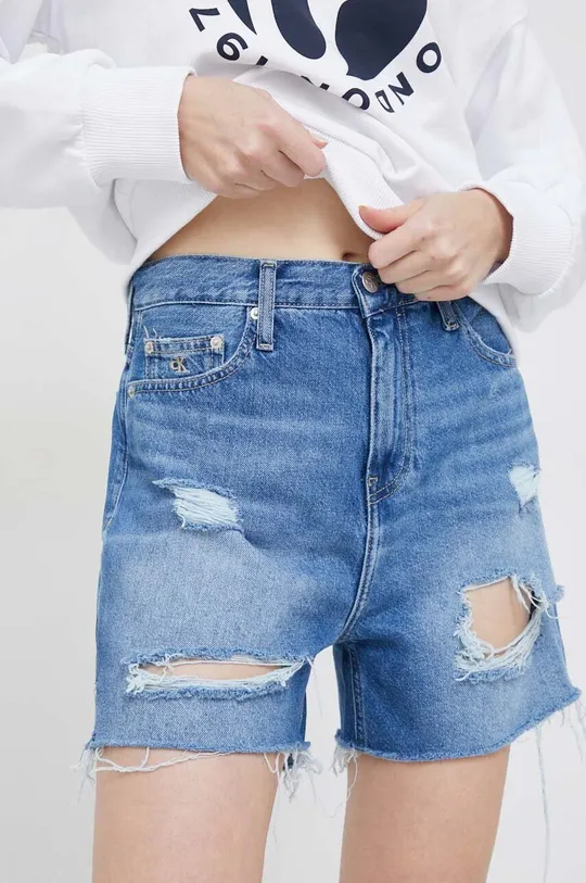 niebieski Calvin Klein Jeans szorty jeansowe Damski