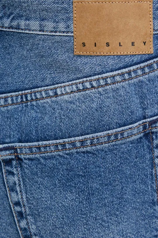 niebieski Sisley szorty jeansowe bawełniane