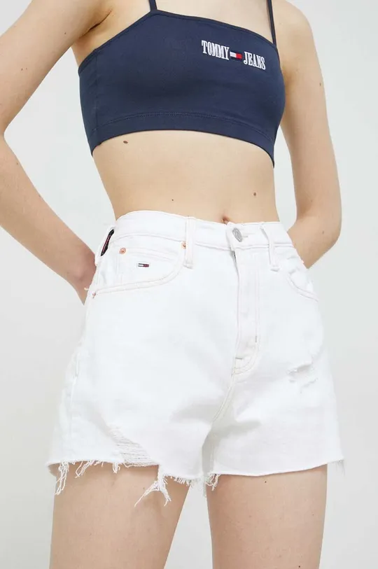 biela Rifľové krátke nohavice Tommy Jeans Dámsky