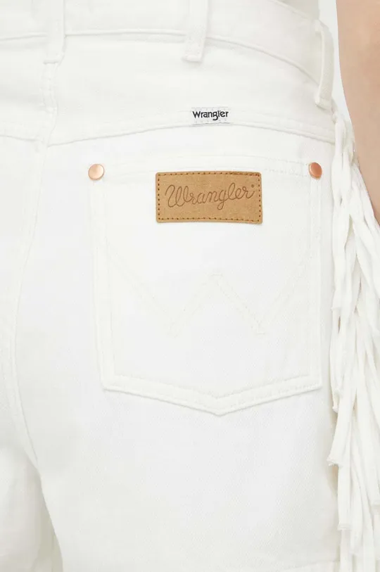 biela Rifľové krátke nohavice Wrangler Fringed Festival