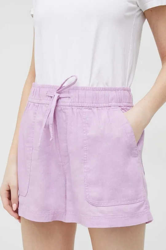 vijolična Lanene kratke hlače GAP Ženski