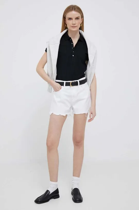 Rifľové krátke nohavice Polo Ralph Lauren biela