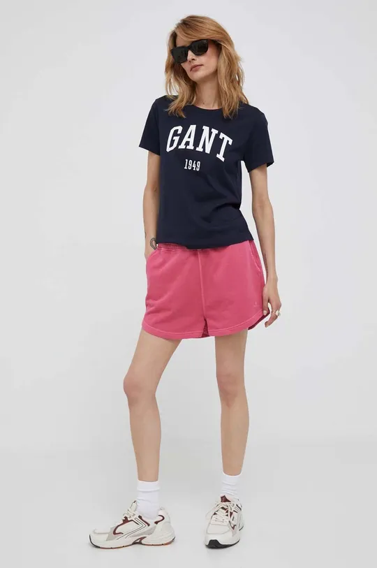 Хлопковые шорты Gant розовый