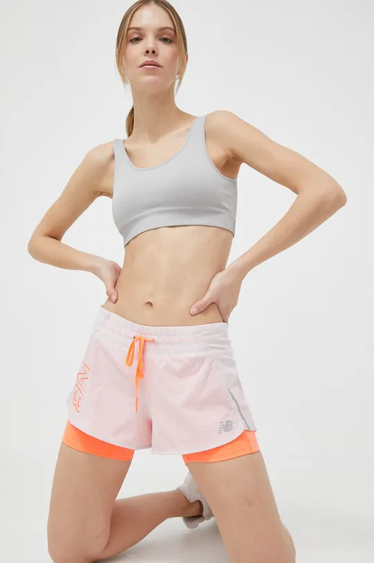 rózsaszín New Balance rövidnadrág futáshoz Printed Impact Run Női