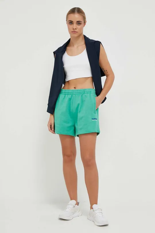 Hummel szorty bawełniane hmlLGC SHAI SHORTS zielony