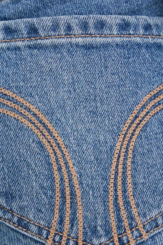 modrá Rifľové krátke nohavice Hollister Co. CURVY JEANS