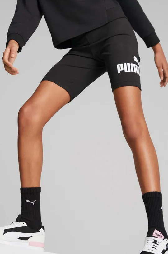 černá Dětské kraťasy Puma ESS+ Logo Short Leggings G Dívčí