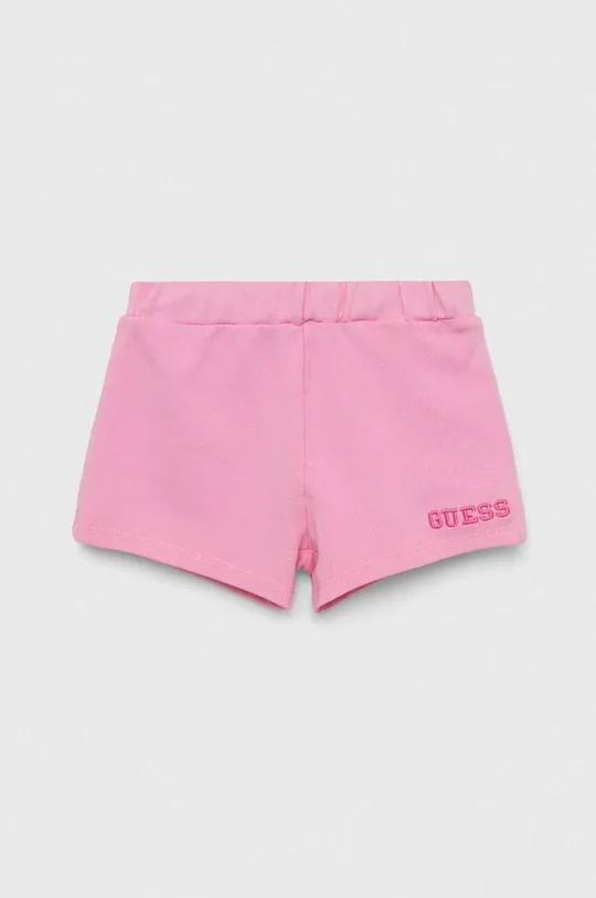 roza Dječje pamučne kratke hlače Guess Za djevojčice