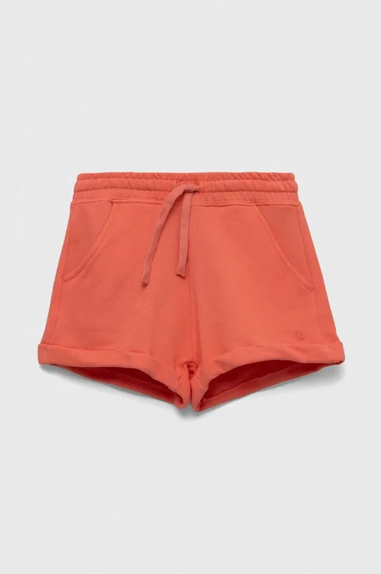 oranžna Otroške bombažne kratke hlače United Colors of Benetton Dekliški